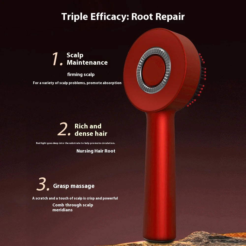 Peigne Massant Électrique Anti-Chute | 3 Modes + Lumière Rouge