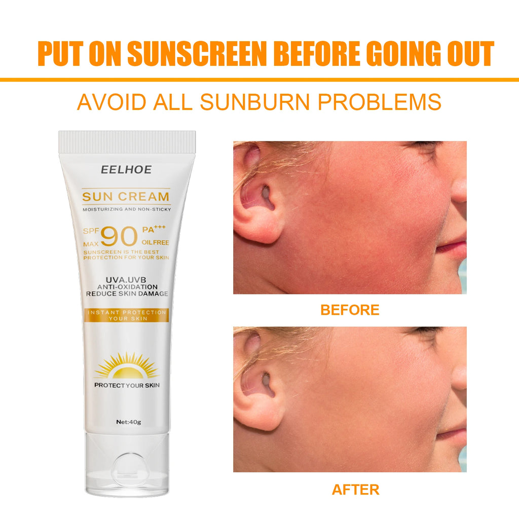 Crème Solaire SPF 90 — Protection UV, Hydratant & Éclaircissant Visage & Corps