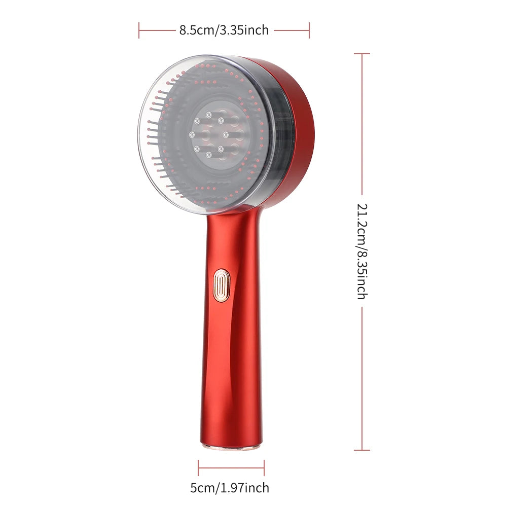 Peigne Massant Électrique Anti-Chute | 3 Modes + Lumière Rouge